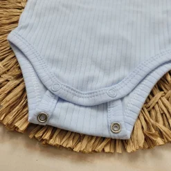 Prążkowane body rosnące wraz z dzieckiem 56-86 baby blue krótki rękaw