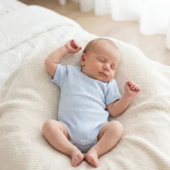 Prążkowane body rosnące wraz z dzieckiem 56-86 baby blue krótki rękaw