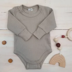 Prążkowane body rosnące wraz z dzieckiem 56-86 olive bronze
