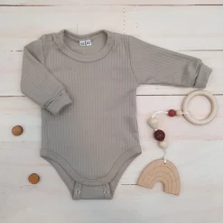 Prążkowane body rosnące wraz z dzieckiem 56-86 olive bronze