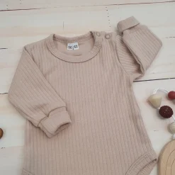 Prążkowane body rosnące wraz z dzieckiem 56-86 beige dream