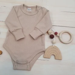 Prążkowane body rosnące wraz z dzieckiem 56-86 beige dream