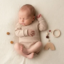Prążkowane body rosnące wraz z dzieckiem 56-86 beige dream