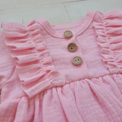 Sukienka + opaska muślinowa różowa ostatnie sztuki rozmiar 80