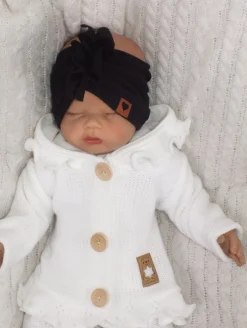 Szeroka opaska turban rozmiar 0-6miesięcy 6-12miesięcy 1-3lat czarna