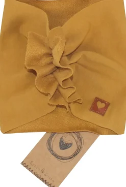 Szeroka opaska turban rozmiar 0-6miesięcy 6-12miesięcy 1-3lat musztardowa