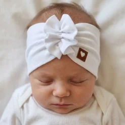 Szeroka opaska turban rozmiar 0-6miesięcy 6-12miesięcy 1-3lat biała