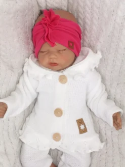 Szeroka opaska turban rozmiar 0-6miesięcy 6-12miesięcy 1-3lat amarant
