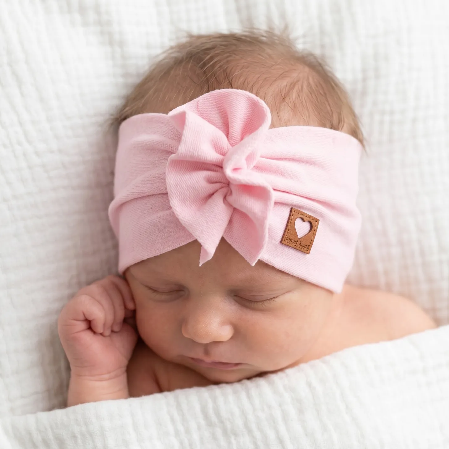 Szeroka opaska turban rozmiar 0-6miesięcy 6-12miesięcy 1-3lat różowa