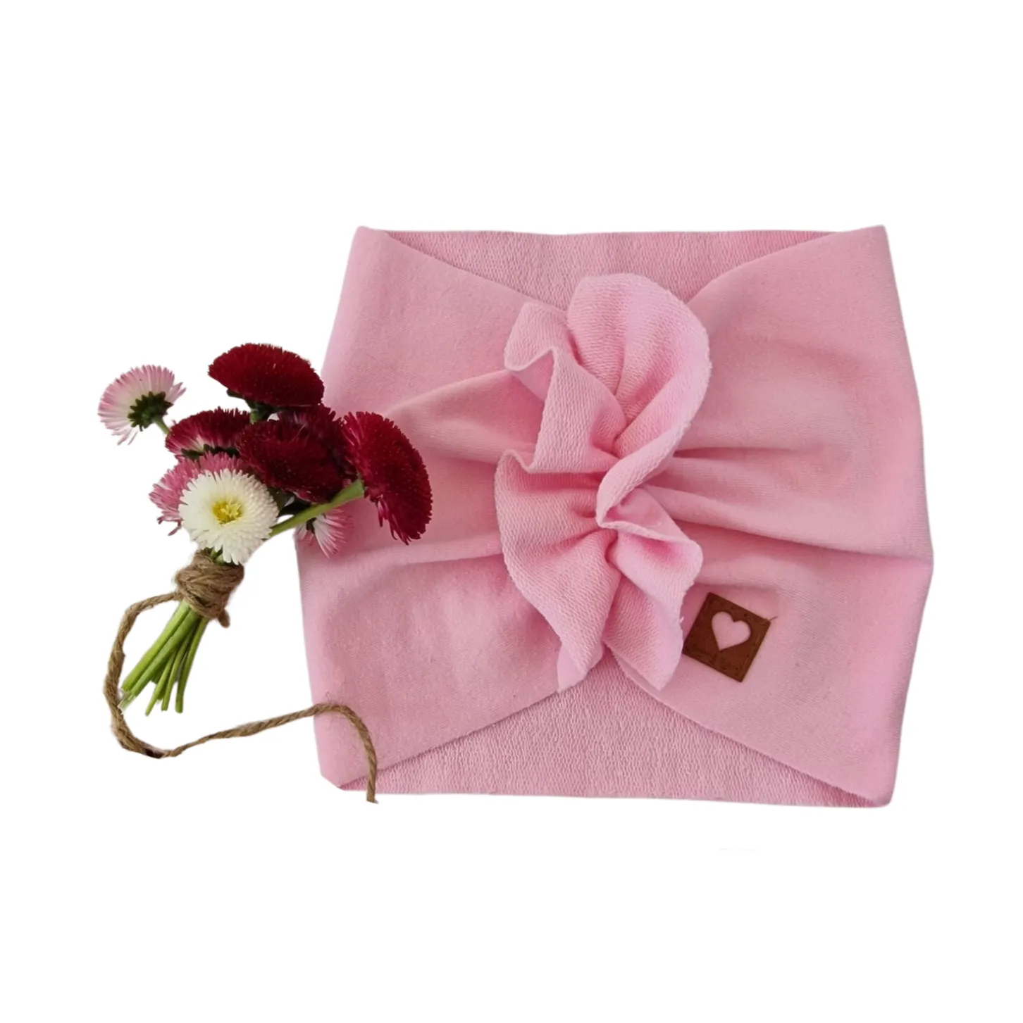 Szeroka opaska turban rozmiar 0-6miesięcy 6-12miesięcy 1-3lat różowa