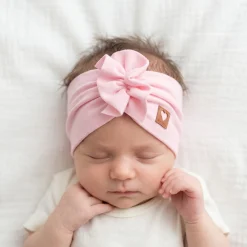 Szeroka opaska turban rozmiar 0-6miesięcy 6-12miesięcy 1-3lat różowa