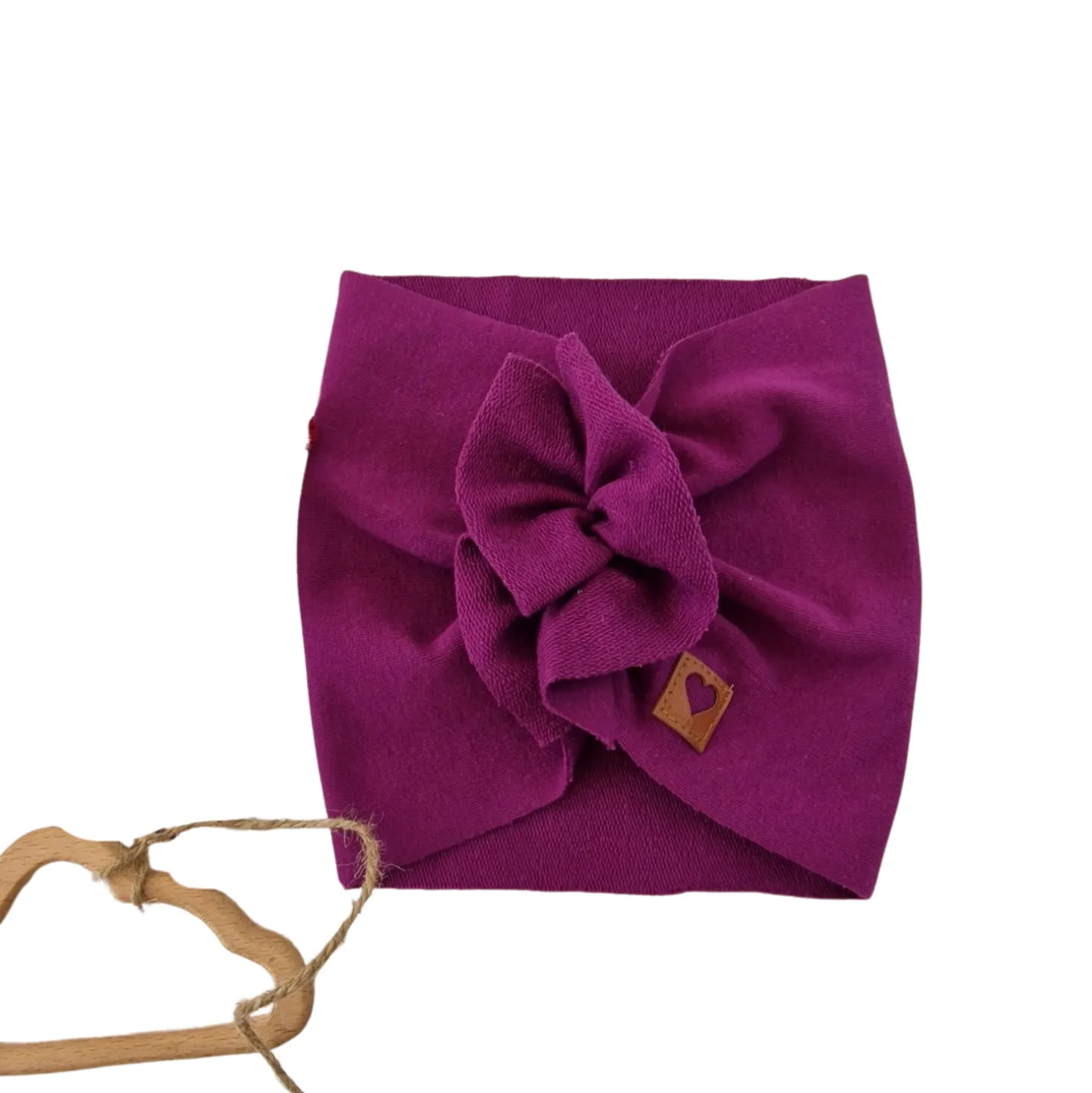 Szeroka opaska turban rozmiar 0-6miesięcy 6-12miesięcy 1-3lat śliwka