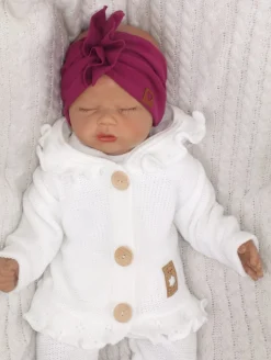 Szeroka opaska turban rozmiar 0-6miesięcy 6-12miesięcy 1-3lat śliwka