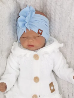 Szeroka opaska turban rozmiar 0-6miesięcy 6-12miesięcy 1-3lat błekitna