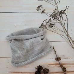 tuba dziergana, włóczkowa szalik-tuba piaskowa