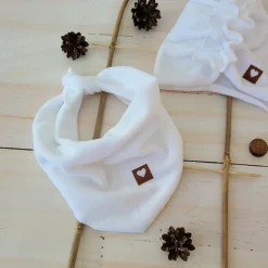 Welurowa Czapka turban + chustka rozmiar 0-6miesięcy 6-12miesięcy 1-3lat biała