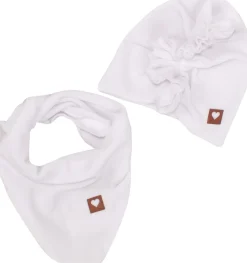 Welurowa Czapka turban + chustka rozmiar 0-6miesięcy 6-12miesięcy 1-3lat biała