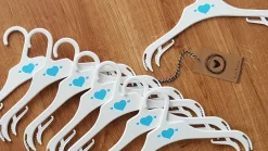 Wieszaki małe 28cm dziecięce niemowlęce 8sztuk biało-niebieskie