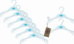 Wieszaki małe 28cm dziecięce niemowlęce 8sztuk biało-niebieskie