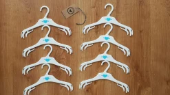 Wieszaki małe 28cm dziecięce niemowlęce 8sztuk biało-niebieskie