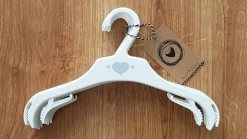Wieszaki małe 28cm dziecięce niemowlęce 8sztuk biało-szare