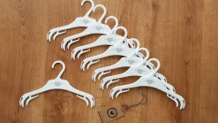 Wieszaki małe 28cm dziecięce niemowlęce 8sztuk biało-szare