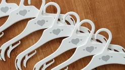Wieszaki małe 28cm dziecięce niemowlęce 8sztuk biało-szare