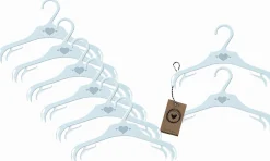 Wieszaki małe 28cm dziecięce niemowlęce 8sztuk biało-szare