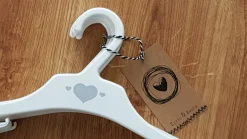 Wieszaki małe 28cm dziecięce niemowlęce 8sztuk biało-szare