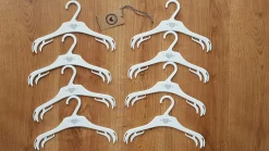 Wieszaki małe 28cm dziecięce niemowlęce 8sztuk biało-szare