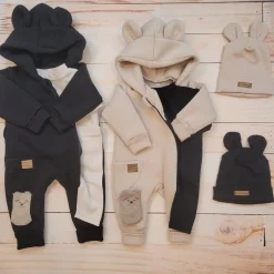Wiosenna stylizacja czarno-beżowa na wyjście ze szpitala marzec, kwiecień